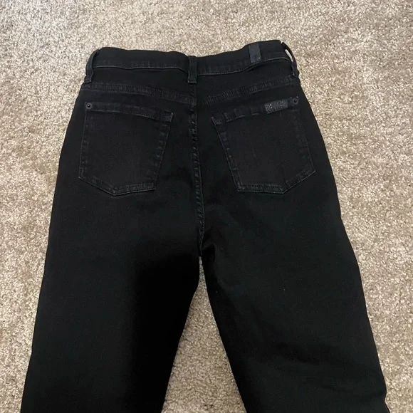 7 for all mankind high waist slim kick black 25 $153 - Picture 12 of 14